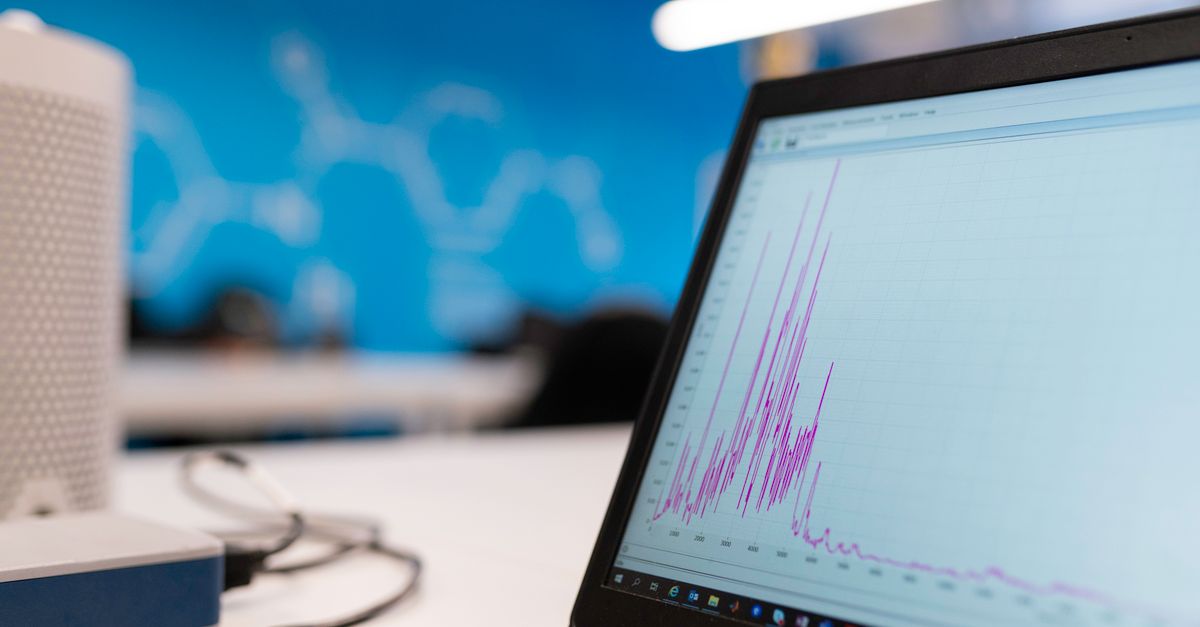 analytics graph laptop screen