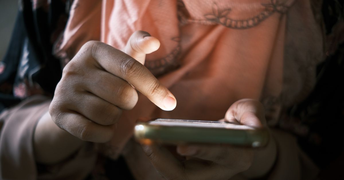 close-up phone screen scrolling
