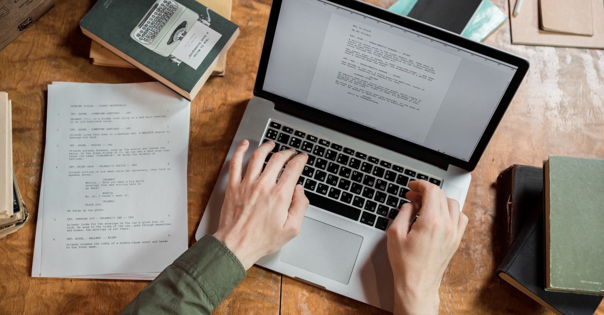 copywriter writing ad