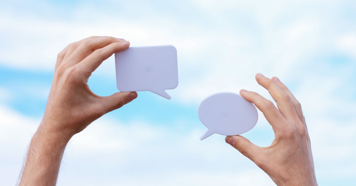 debate speech bubbles chalkboard