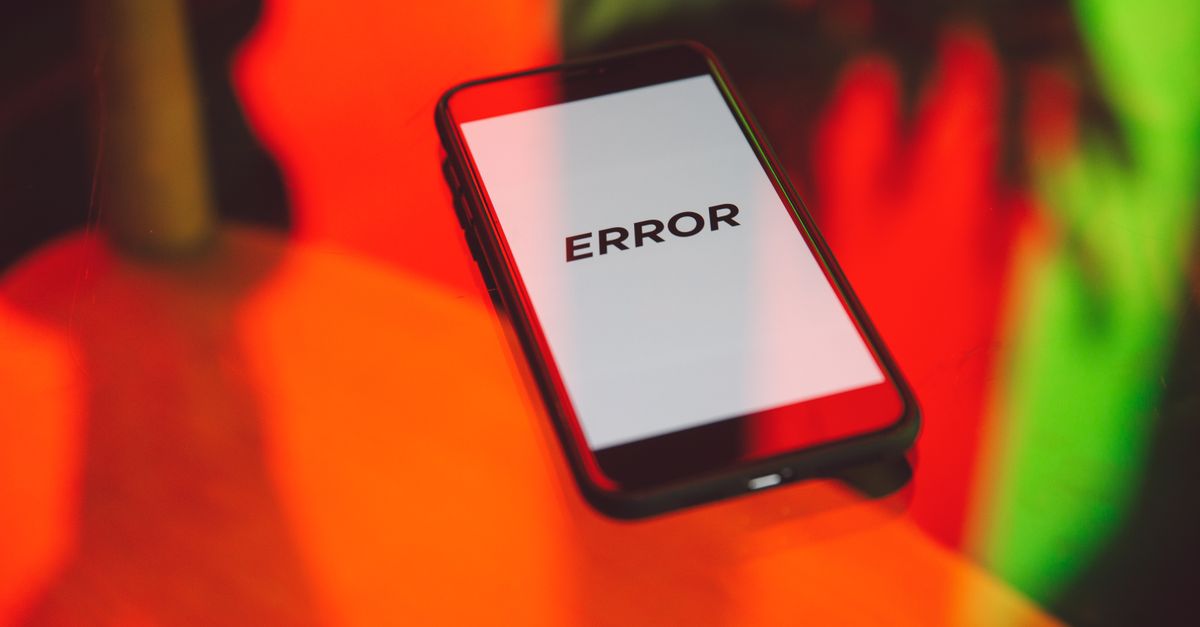 Facebook error message screen