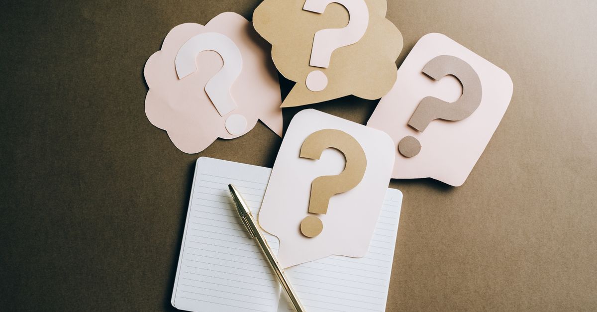 FAQ question marks desk