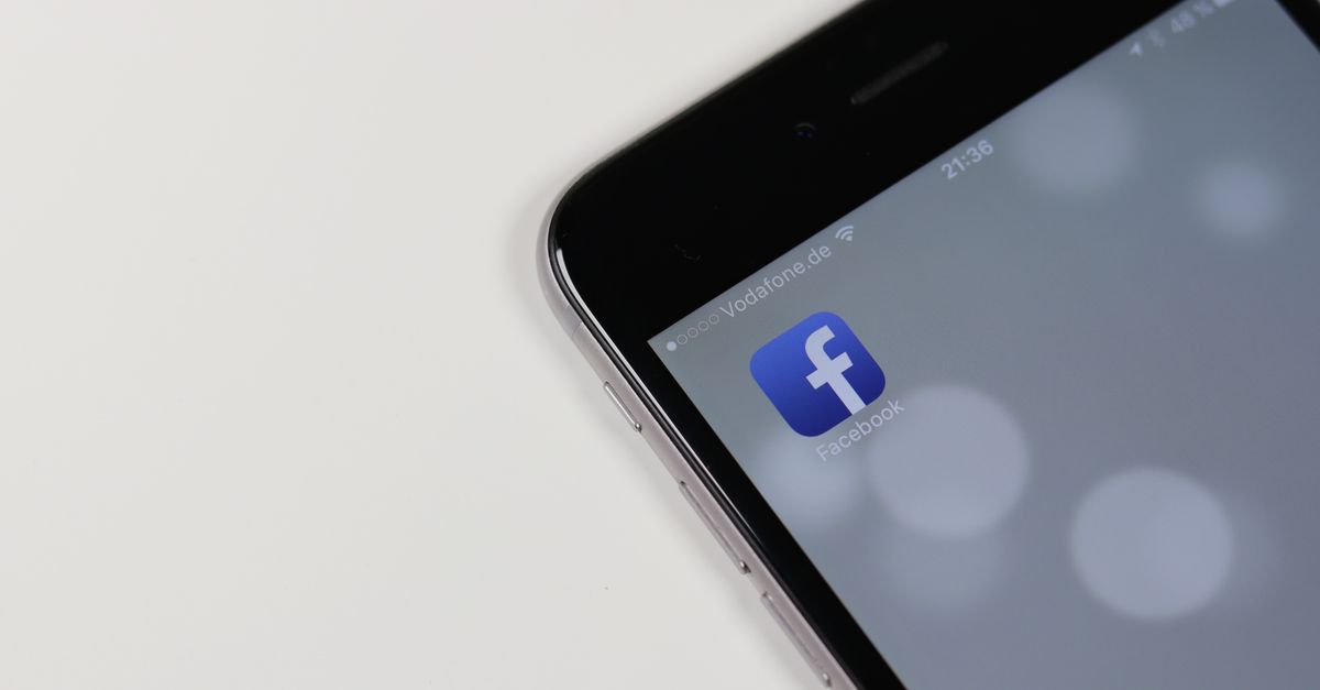 Mobile phone Facebook app