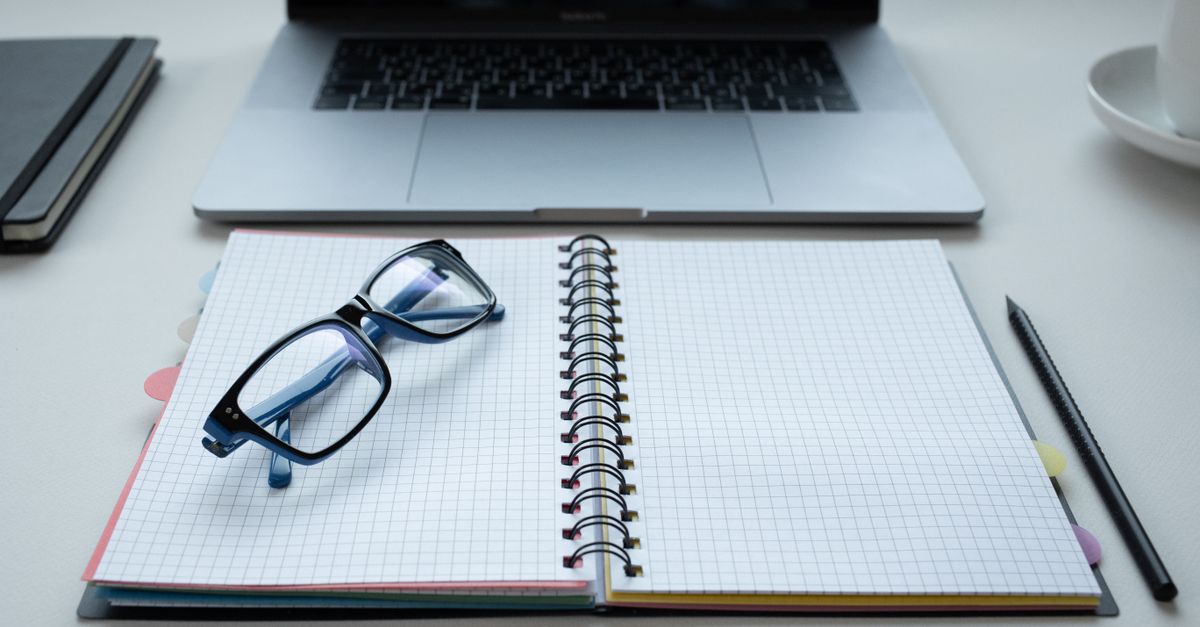 open laptop notepad